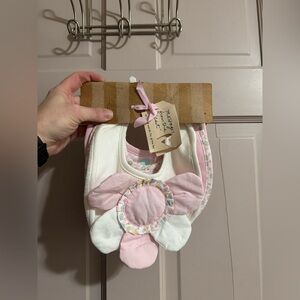 Messages From The Heart Pink Baby Bibs Set Of 3 NWT